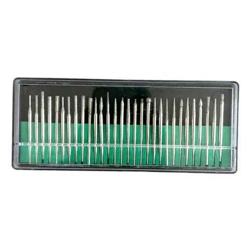 Kit Broca Gravação Ponta Diamantada Dremel Retifica 30 Pç