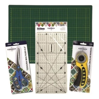 Kit Patchwork Lanmax Base De Corte A3 + Régua Tesoura Cortador em Oferta na Shopee