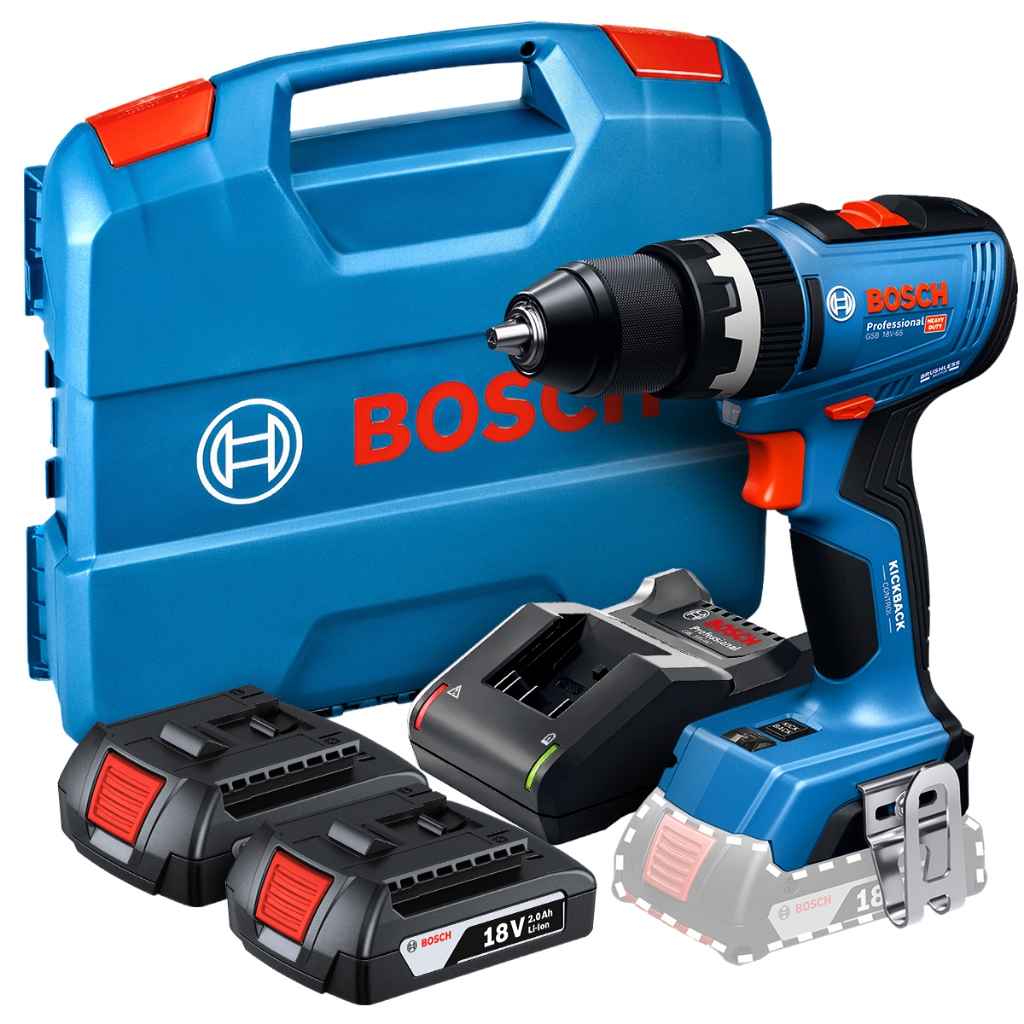 Furadeira de Impacto GSB 18V-65 Bosch Brushless com Baterias Parafusadeira em Oferta na Shopee
