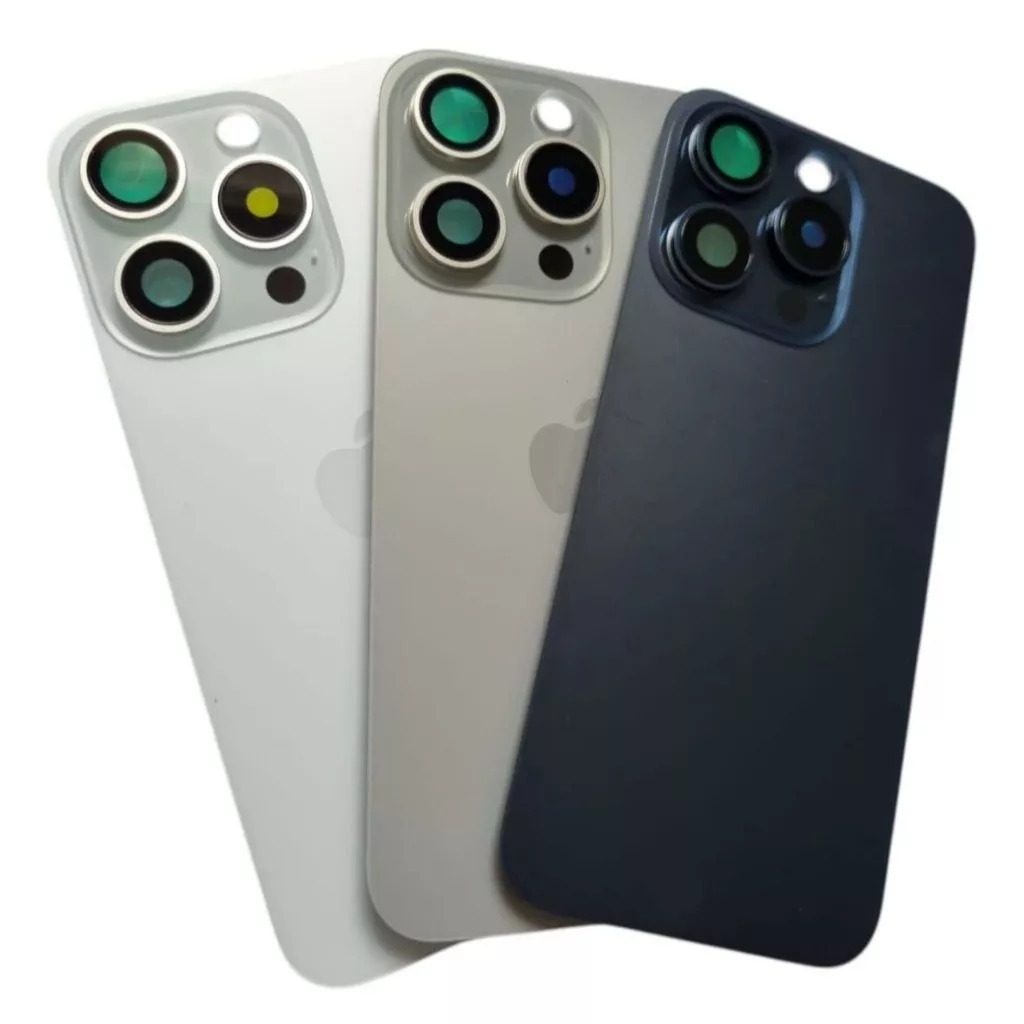 Tampa traseira de vidro com lente para iphone 15 pro em Oferta na Shopee