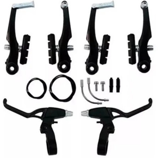 Kit Freio V-Brake Nylon Allen Completo Com Manetes + Cabos e Conduites Bicicleta Peças De Bike em Oferta na Shopee