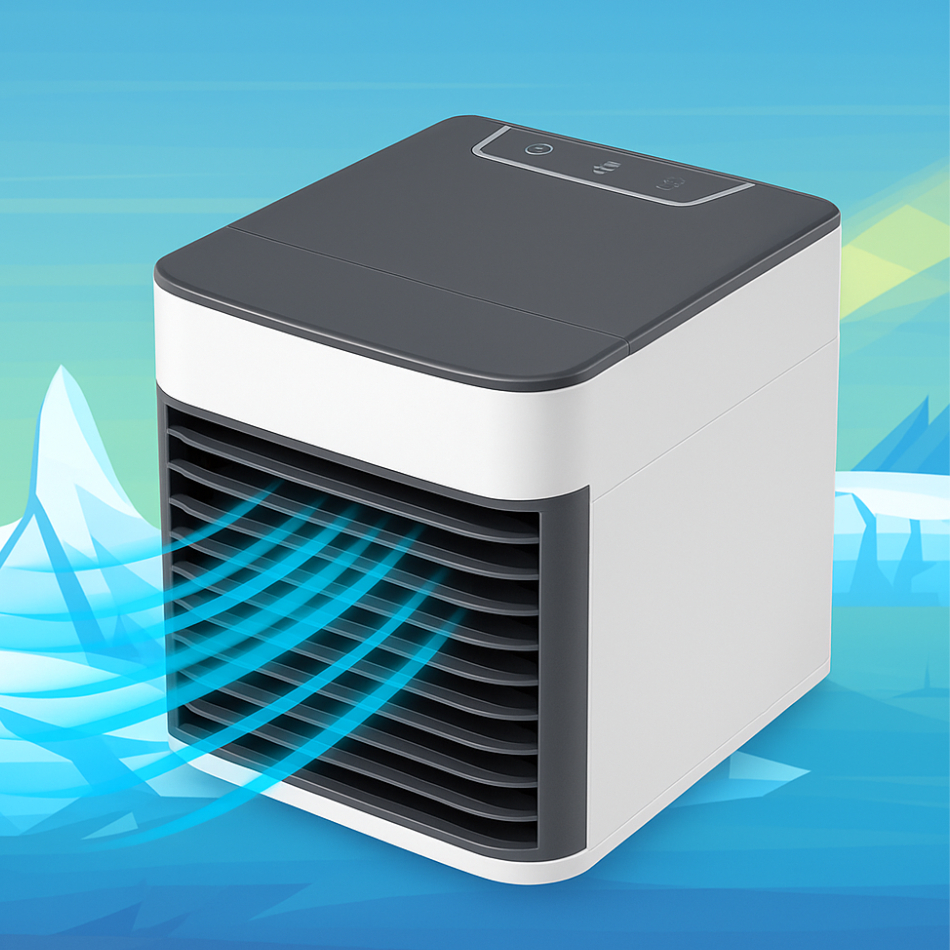 Mini Ar Condicionado Portátil 3 em 1 Q  Umidificador Ventilador e Climatizador USB Clima Tempo Calor
