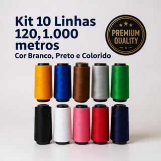 Kit 10 Linha De Costura 120 De 1.000 metros, Colorido - Linhas Bertoldi em Oferta na Shopee