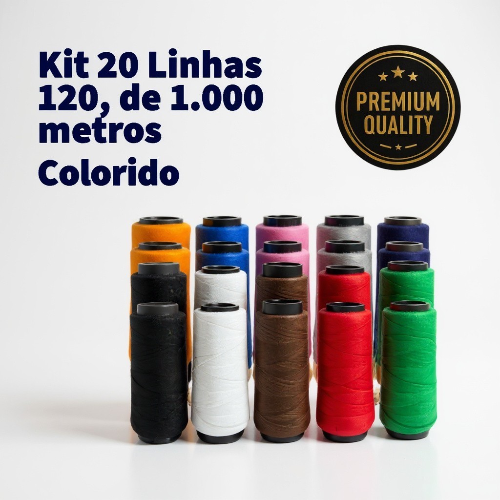 Kit 20 Linha De Costura 120 De 1.000 metros, Colorido - Linhas Bertoldi em Oferta na Shopee