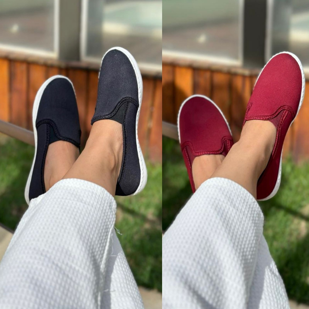 Kit 2 Pares Sapatilha Feminina Tenis Iate Slip on Mega Promocao em Oferta na Shopee