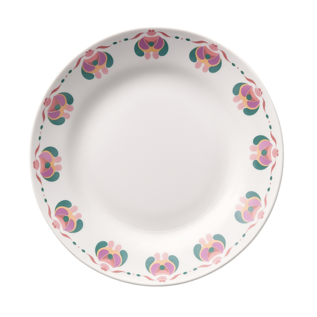 1 Prato Fundo 21 cm Porcelana Oxford Coup Alegoria Colorido