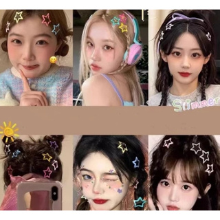 Kit 10/20/30/40/50 Peças Grampos De Cabelo Estrela Dopamina Cor Doce Para Mulheres Franja Lateral em Oferta na Shopee