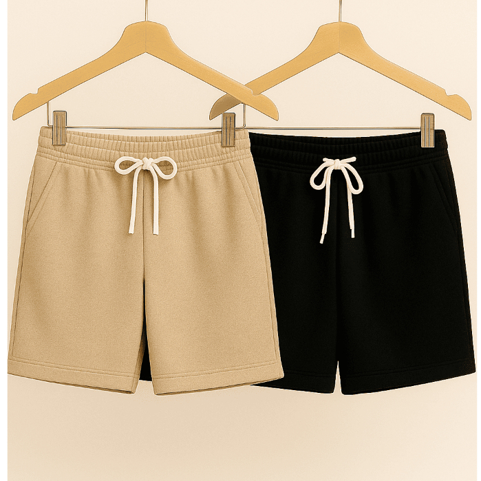Kit 2 Bermudas Moletom Masculino Short Com Bolso Elástico Na Cintura Confortável Treino Academia