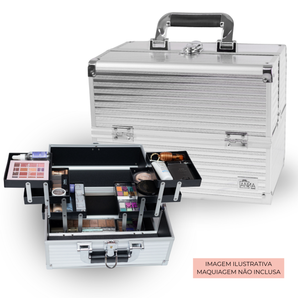 Maleta De Maquiagem Profissional Anna Make R300 Vazia em Oferta na Shopee