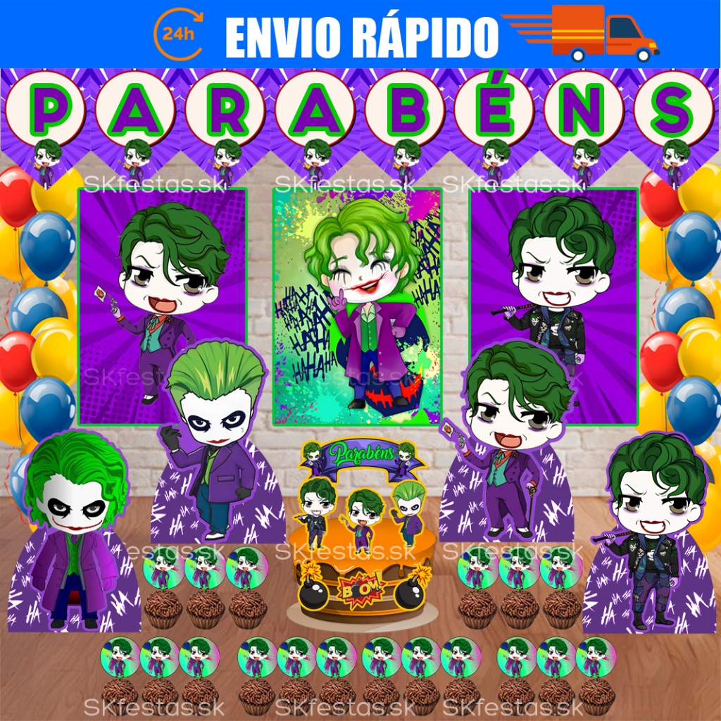 Kit Festa - Coringa baby - Baby coringa - Arlequina - Aniversário - Festa-Mêsversário