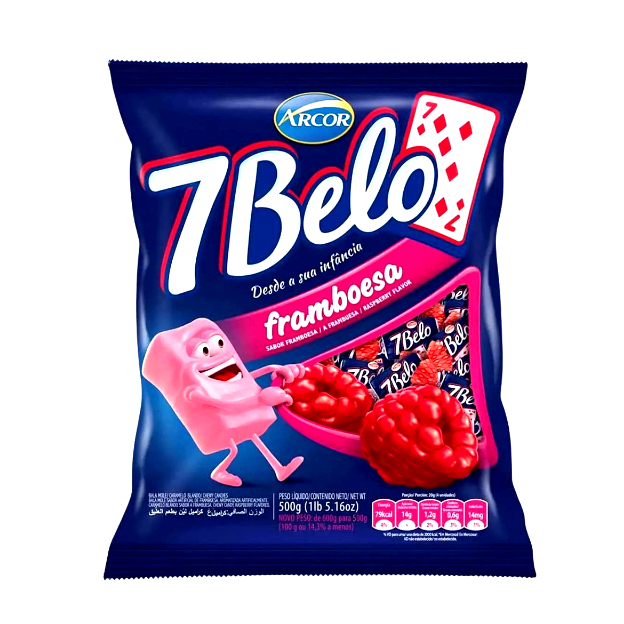 Bala 7 Belo Framboesa 500gr - Arcor