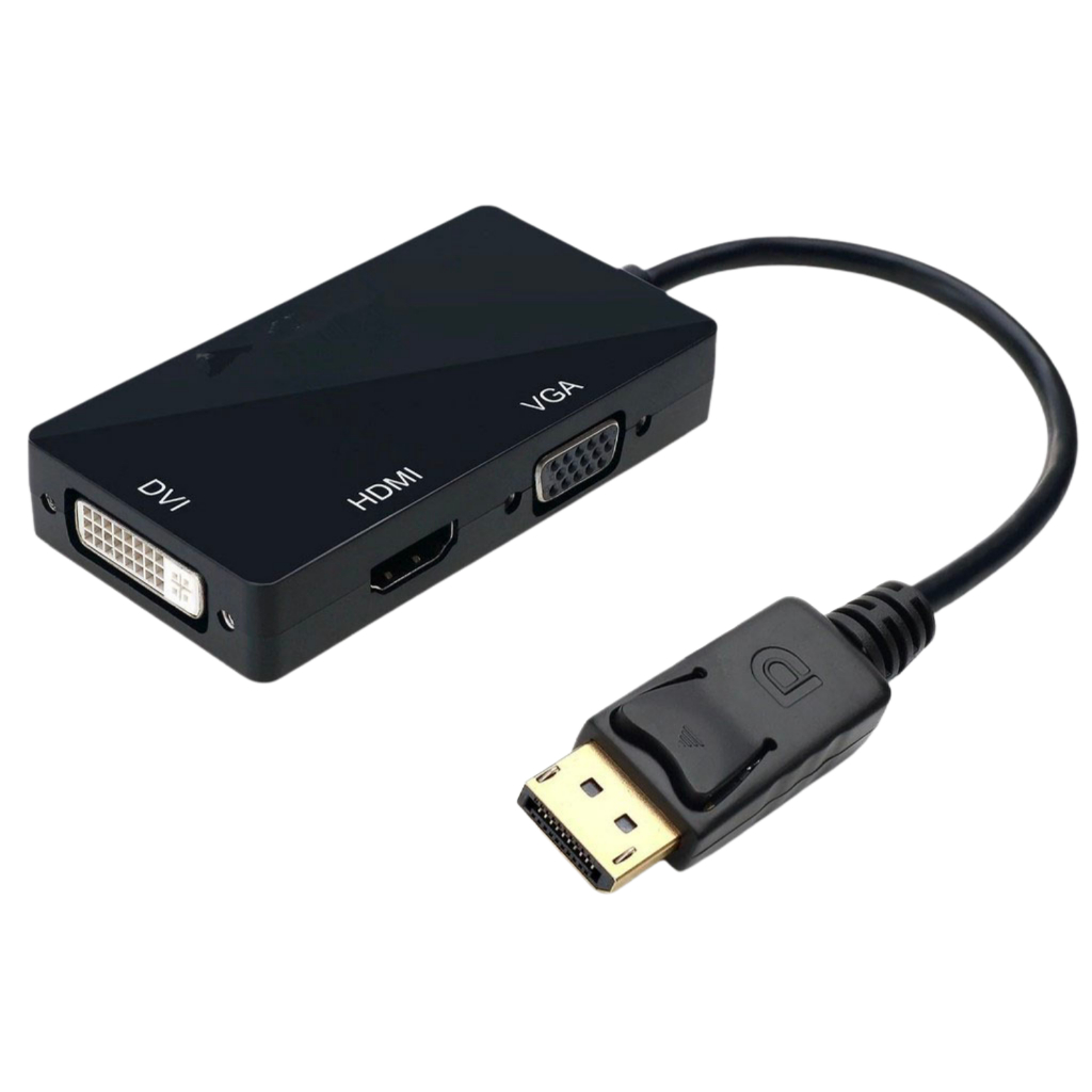 Conversor Adaptador Displayport Para Hdmi Vga Dvi-i Full Hd suporte a resolução FULL HD