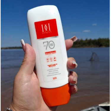 Protetor Solar DANDAS FPS 70 120ml Toque Seco – Resistente à Água, Com Vitamina E e Aloe Vera