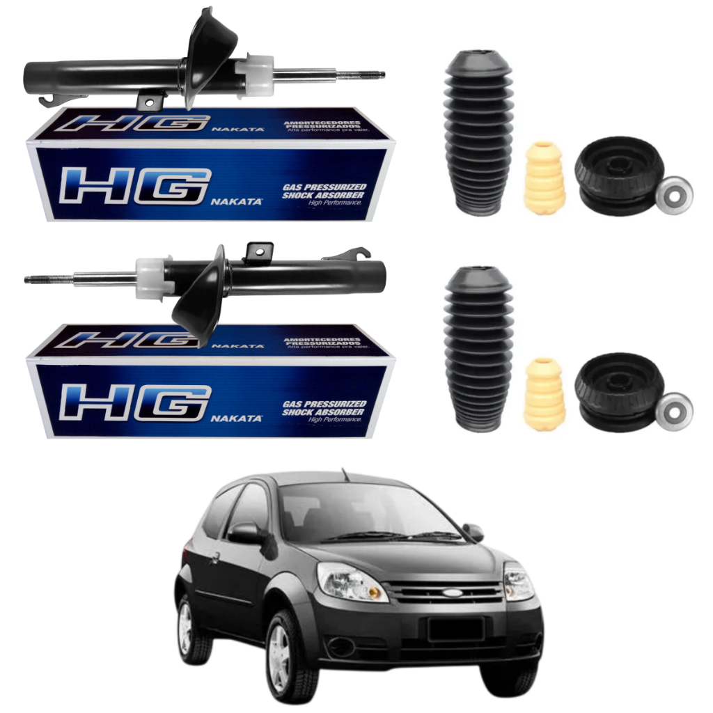 PAR AMORTECEDOR DIANTEIRO FORD KA 2008 A 2010 ORIGINAL NAKATA + KITS