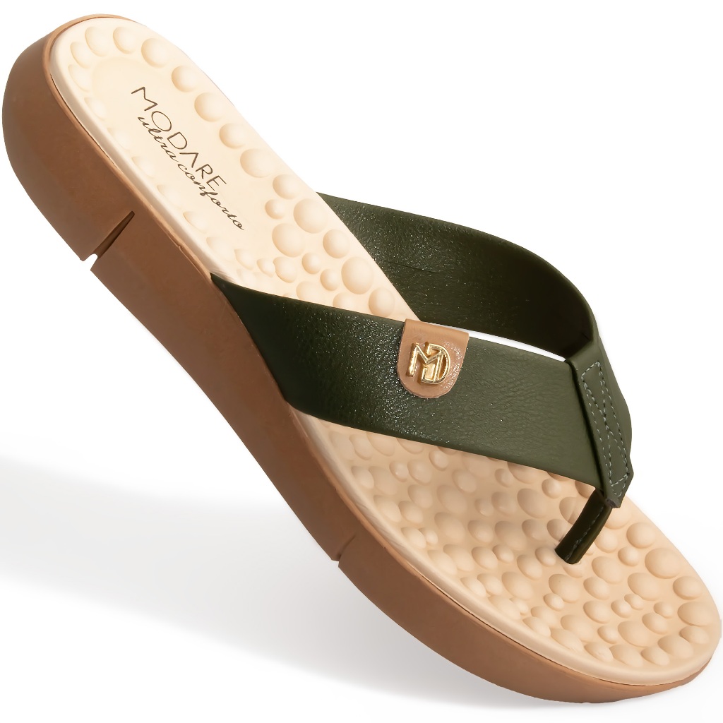 Chinelo Ortopedico Modare Feminino Esporão Massageador Macio Oliva