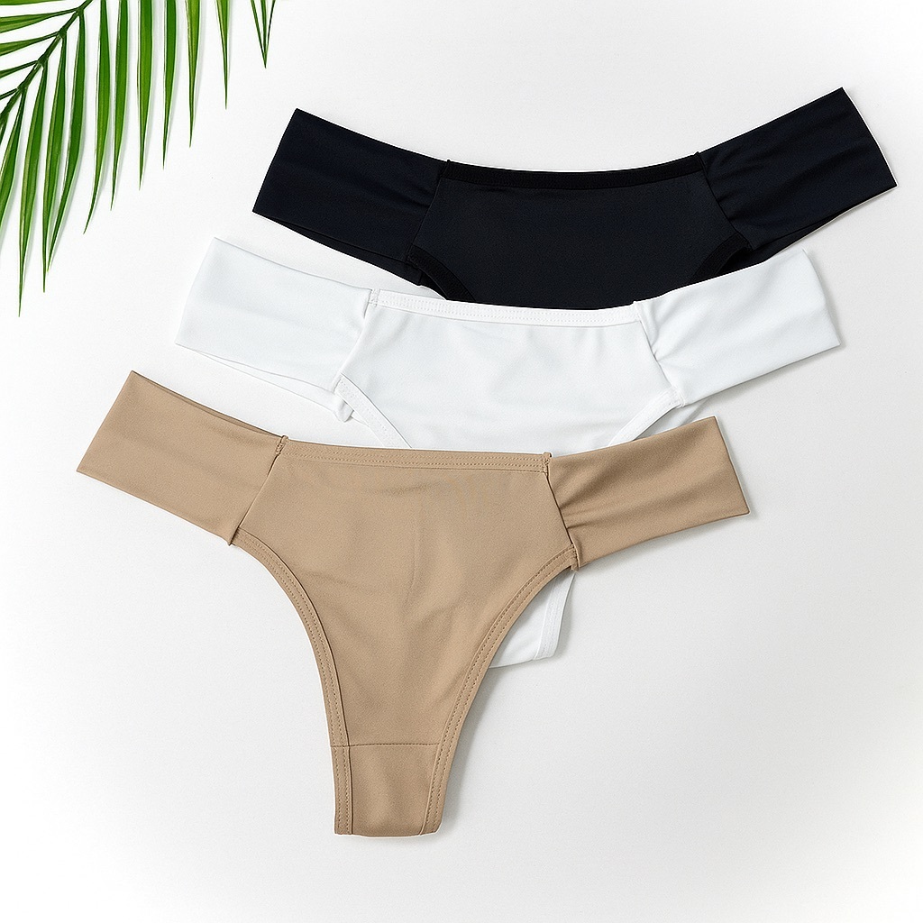 Kit Calcinhas Fio Duplo Com Lateral Dupla Conforto Nude Com Forro em Algodão Tecido Premium