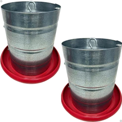 Kit 2 Comedouro 5kg Tubular Galvanizado Aves Galinhas Codornas Pintinhos