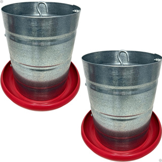 Kit 2 Comedouro 5kg Tubular Galvanizado Aves Galinhas Codornas Pintinhos em Oferta na Shopee