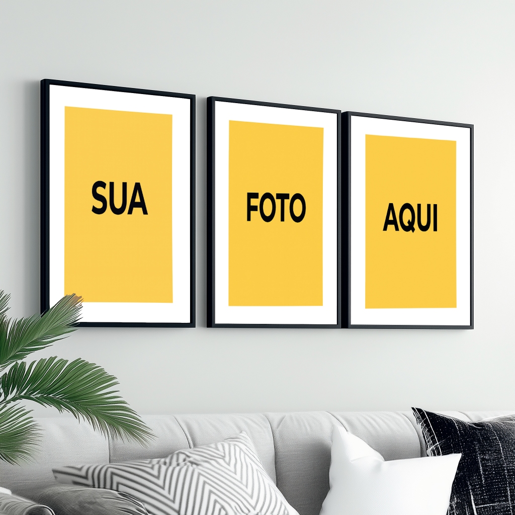 Conjunto Quadros Personalizados Foto Paspatur 50x70 cm Moldura Para Sala Quarto Escritório