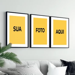 Conjunto Quadros Personalizados Foto Paspatur 50x70 cm Moldura Para Sala Quarto Escritório