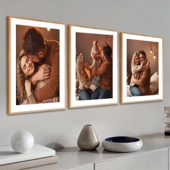 Trio Quadros Personalizados Foto Paspatur 40x60 cm Moldura Para Sala Grande Quarto Escritório