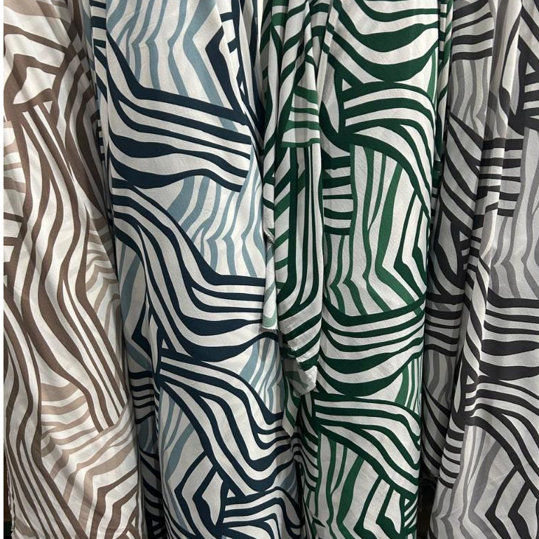 Tecido Crepe Duna Geometric Estampado 3 ou 5 metros 100% Poliéster