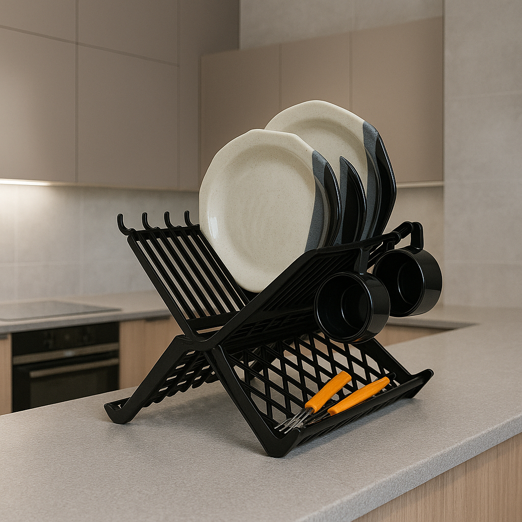 Escorredor De Louça Com Portas Copos Dobrável em Oferta na Shopee