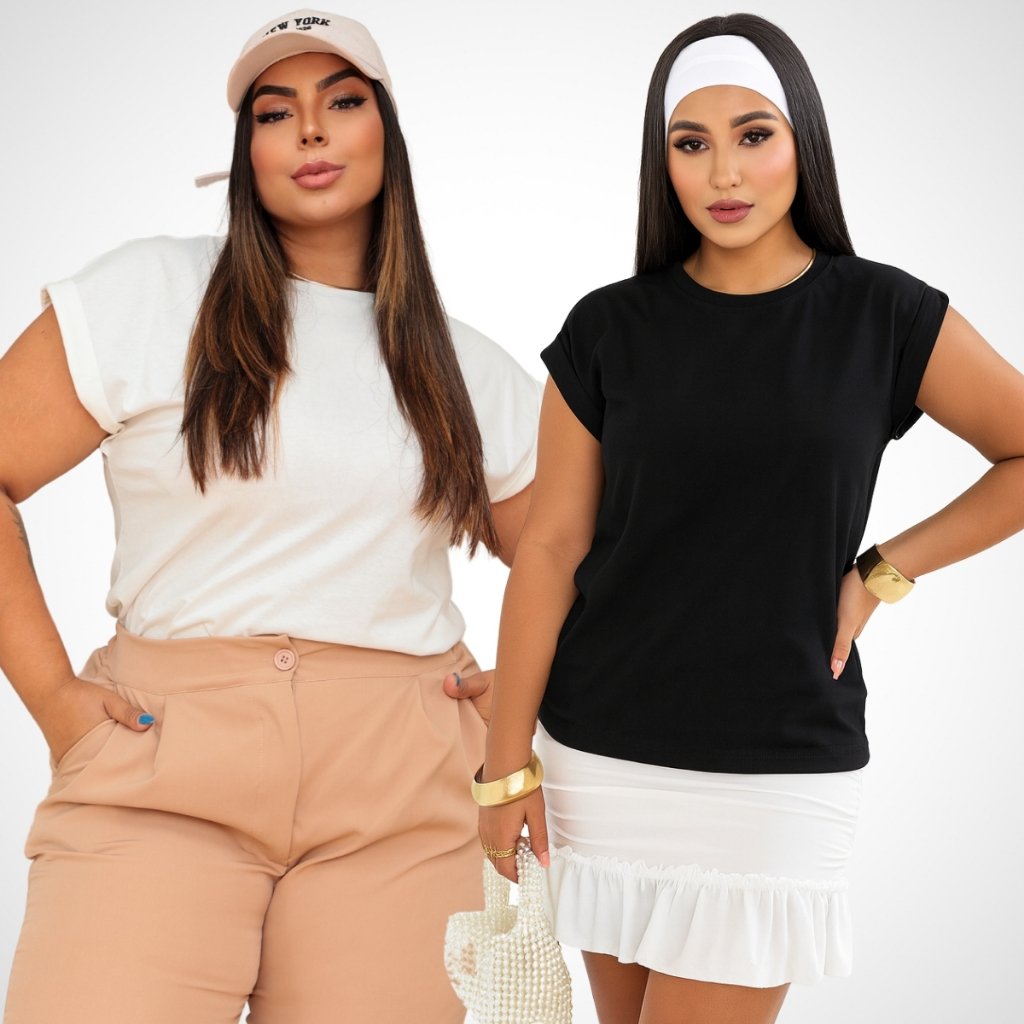 Blusa T-Shirt Japonesa Lisa Feminina Camiseta Básica 100% Algodão  Casual em Oferta na Shopee