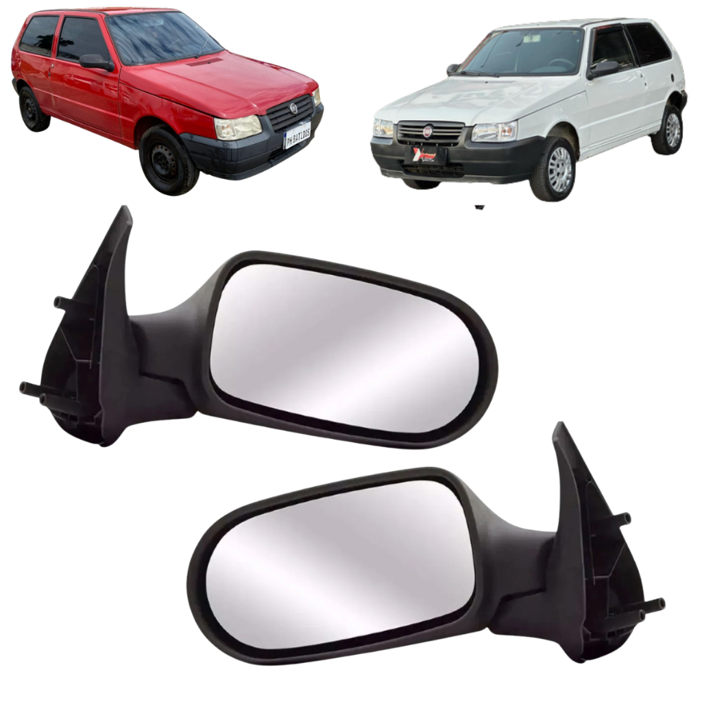 Retrovisor Fiat Uno 2 Portas 2005 2006 2007 2008 2009 2010 Sem Controle