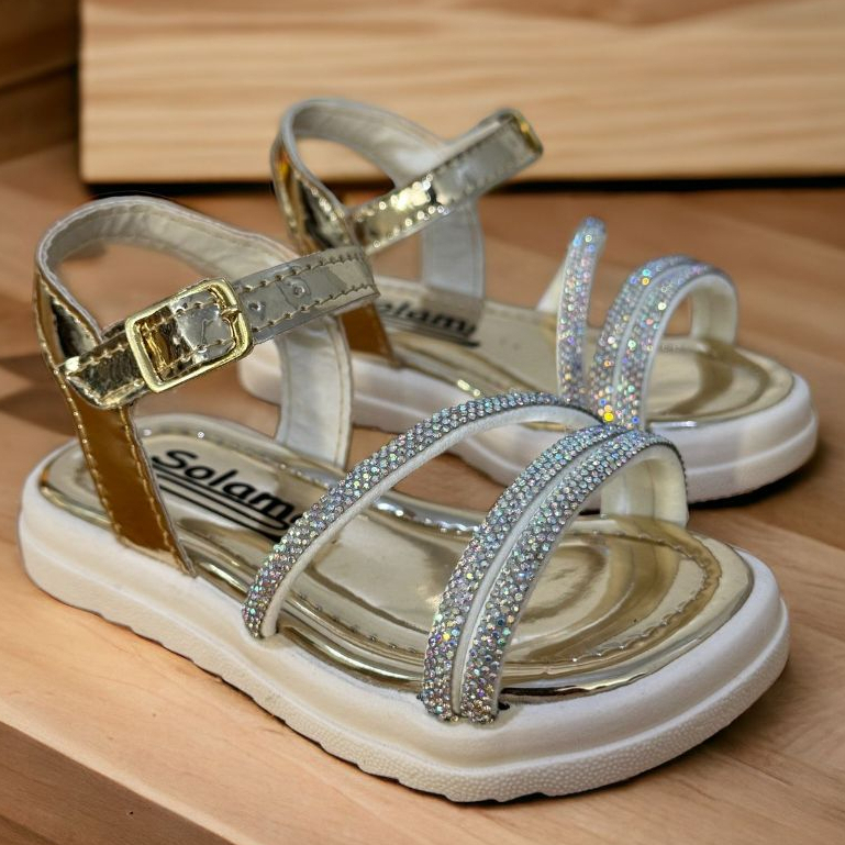 Sandália Infantil Feminina Brilho Strass Tratorada Menina Delicada Leve Confortável Lançamento em Oferta na Shopee