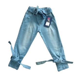 Calça jeans Clochard Feminina Infantil Com Laço