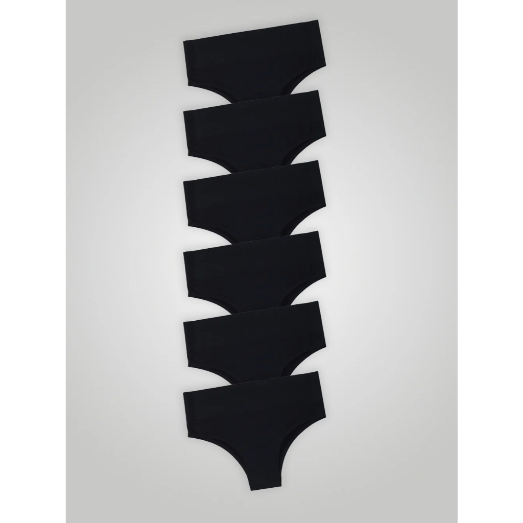 Kit com 6 Calcinhas Biquini Cintura Alta Sem Costura Segunda Pele