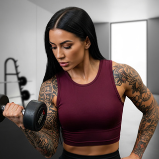 Cropped Feminino Blusa Regata Gola Redonda Suplex Lisa Basico Casual Alça Grossa Liso em Oferta na Shopee