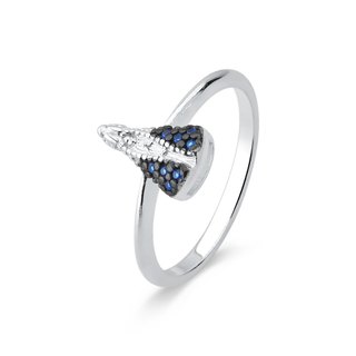 Anel de Prata 925 Nossa Senhora Aparecida com Manto Azul