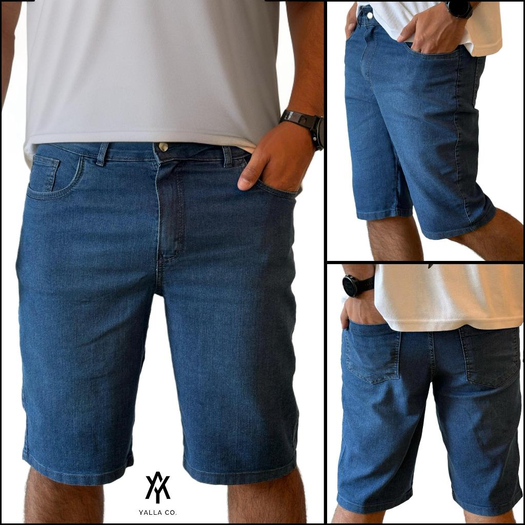 Bermuda Jeans Masculina Tradicional Short Com Lycra Elastano Qualidade Premium