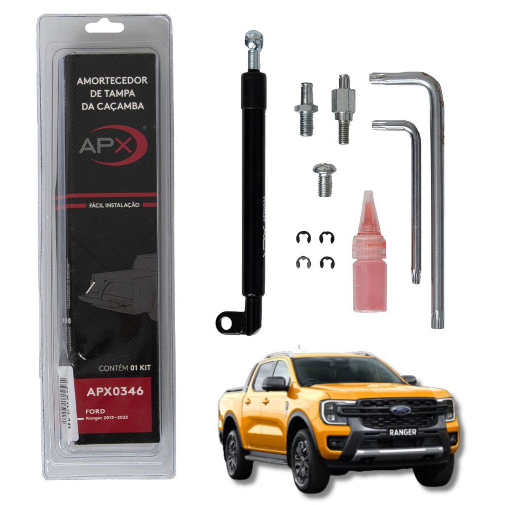 AMORTECEDOR DA CAÇAMBA TAMPA TRASEIRA FORD RANGER 2013/2023