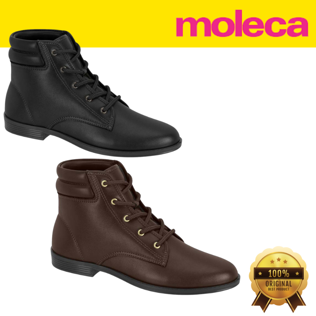 Bota Moleca Coturno Feminina Com Cadarço Cano Curto Baixo Confortável Tratorado