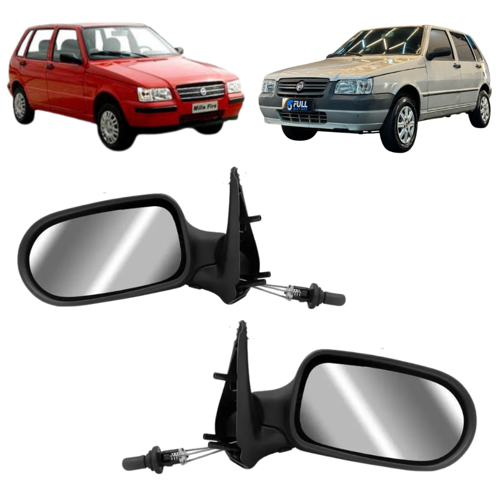 Retrovisor Fiat Uno 4 Portas 2001 2002 2003 2004 2005 2006 2007 2008 2009 2010 Com Controle