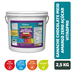 Ganache Chocolate Meio Amargo Zero Açúcar VitaoPRO 2,5 Kg