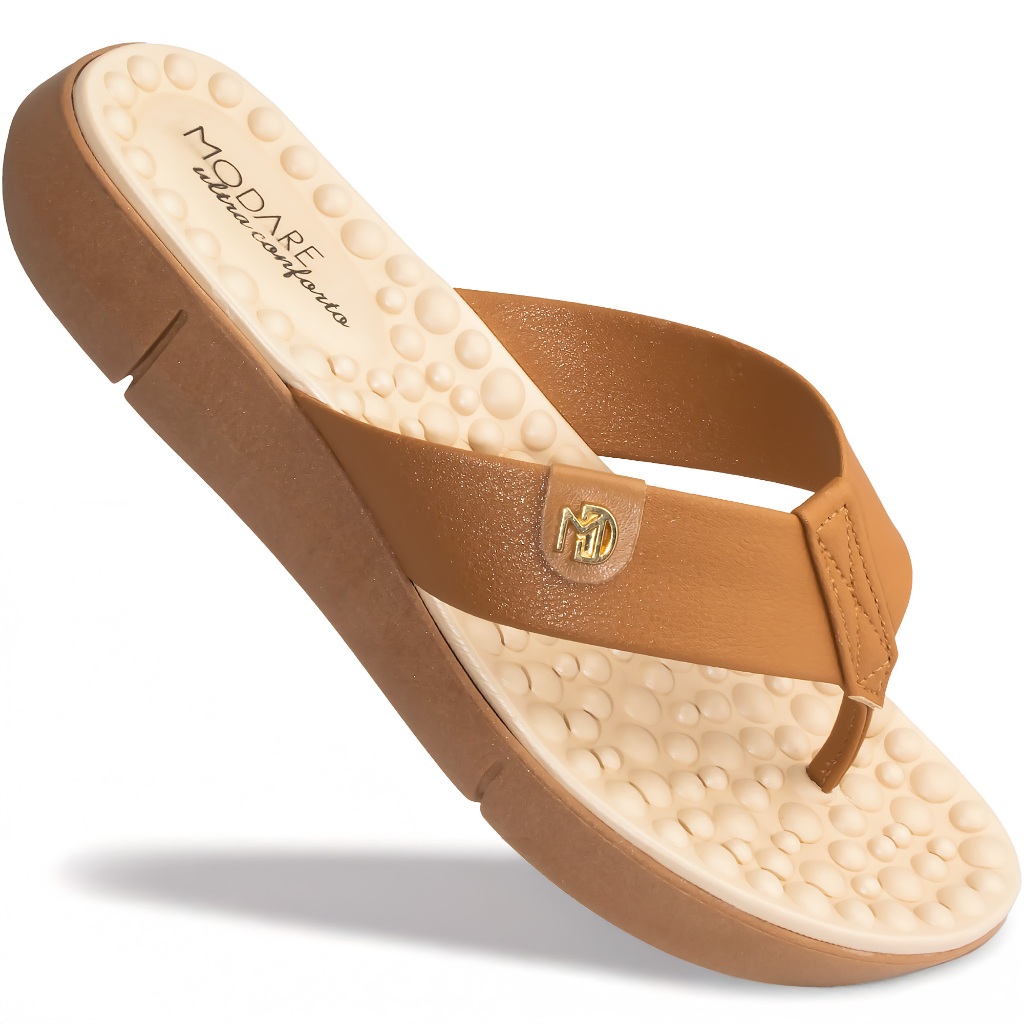 Chinelo Ortopédico Modare Feminino Esporão Massageador Macio Caramelo