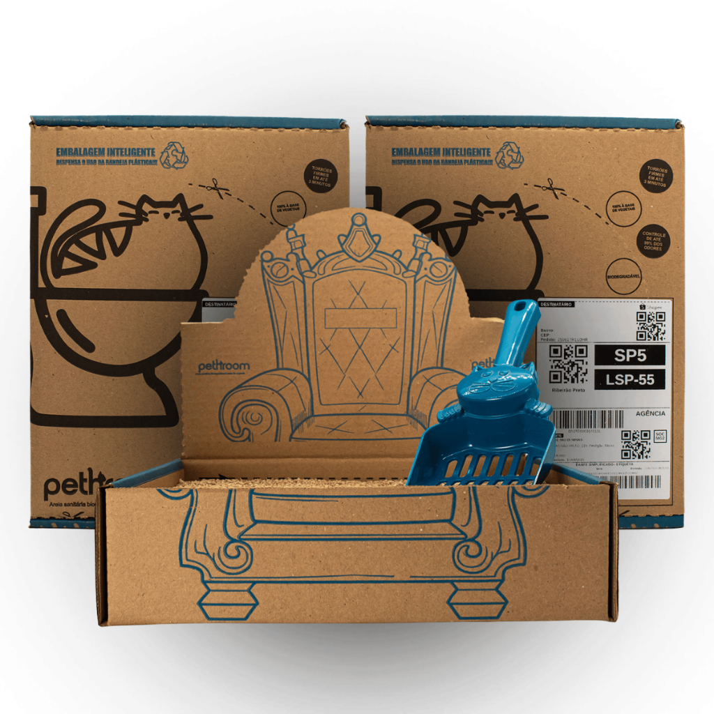 Kit MENSAL 2 GATOS  areia Higiênica Biodegradável de Mandioca Natural Sem Cheiro e Ecologica 8.1KG
