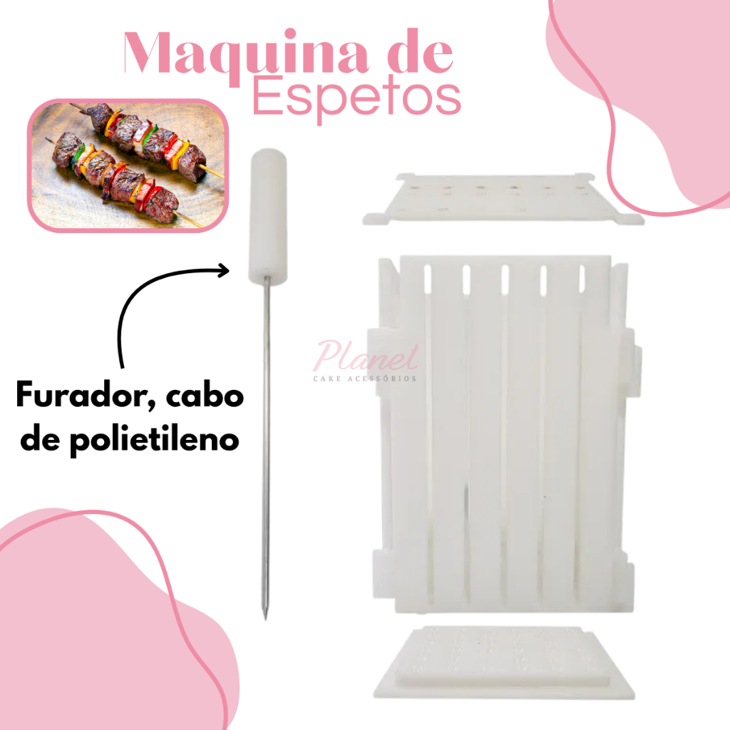 Maquina de 16 espeto em polietileno profissional desmontável encaixada produção em massa com furador em Oferta na Shopee