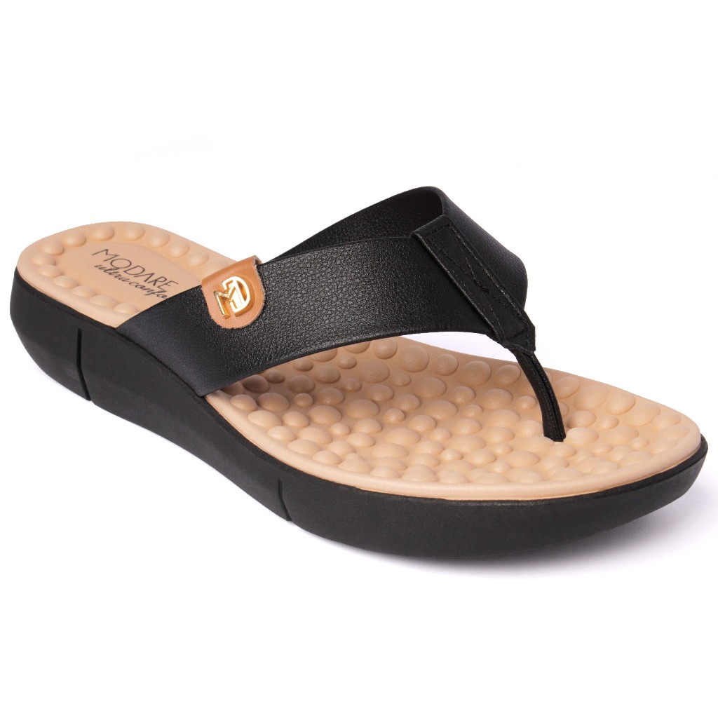 Chinelo Ortopedico Modare Feminino Esporão Massageador Macio Preto
