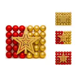 Kit 60 Bolas Natal Lisas/foscas/glitter Enfeite Com Ponteira Brinde LuvinCo