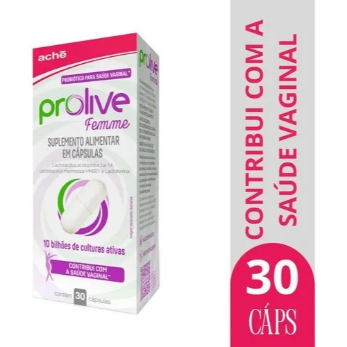 Prolive Femme 30 Cápsulas Probiótico Para Saúde Vaginal
