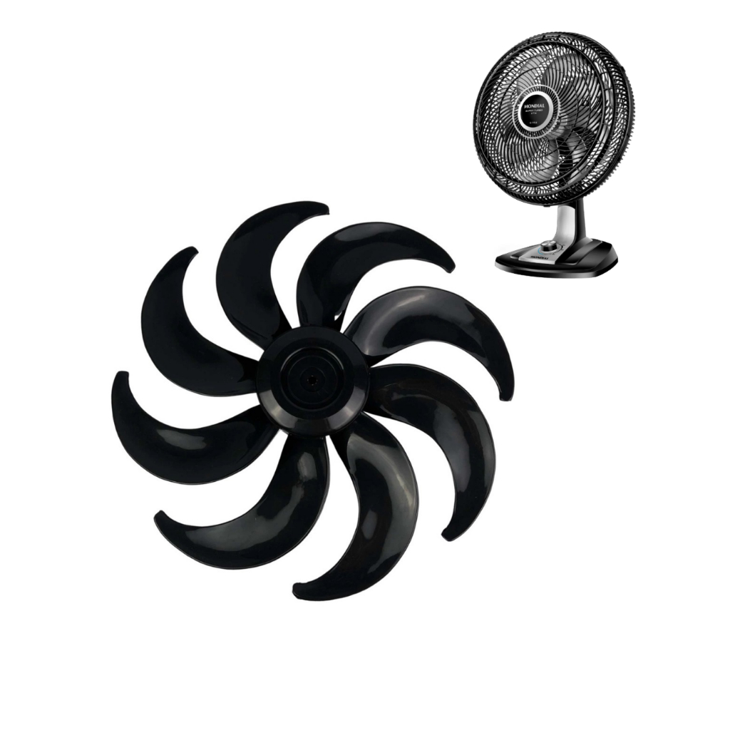 Hélice 8 Pás Para Ventilador Mondial 40cm V40 Preto