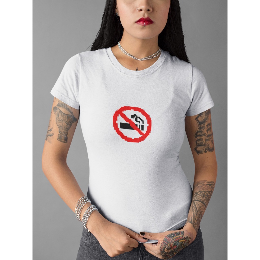 Baby Tee Y2K Feminina- Estampa 🚭, Conforto Elástico e Versátil para Primavera/Verão/Outono