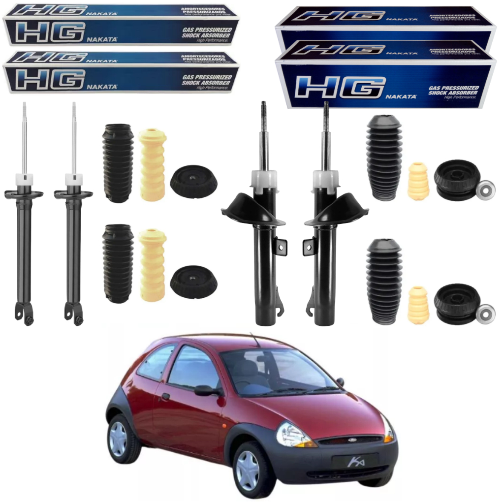 KIT 4 AMORTECEDOR FORD KA 1997 A 2007 NAKATA + KIT
