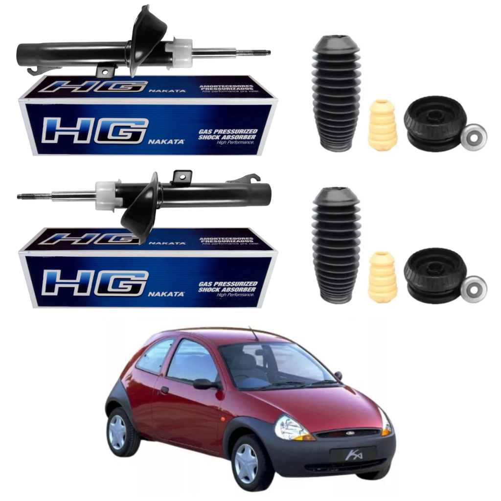PAR AMORTECEDOR DIANTEIRO FORD KA 1997 A 2007 NAKATA + KIT