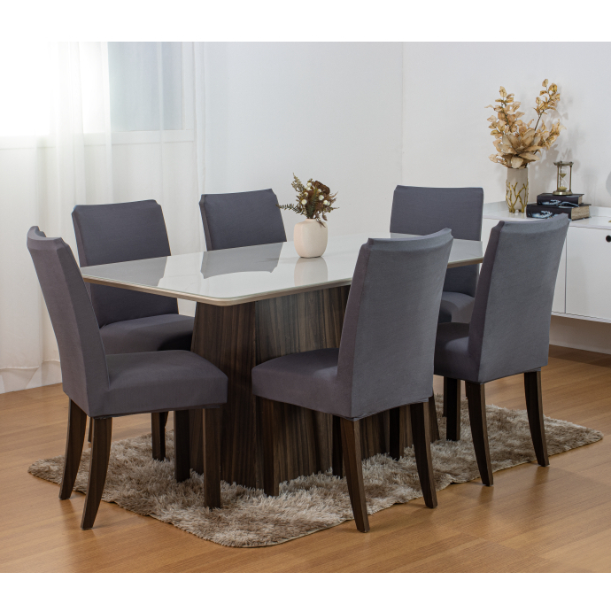 Kit Capas para Cadeira de Jantar em Malha Gel Premium com Elástico